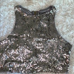 Express Sequin crop top! Never been worn!